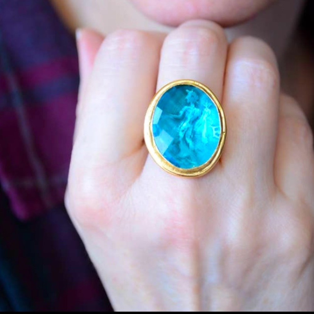 Stunning Roman Coin Crystal Ring